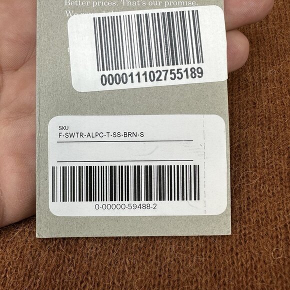 Everlane Women's NWT Brown The Alpaca Wool Short Sleeve Tee Sweater S/C35 - Picture 8 of 13